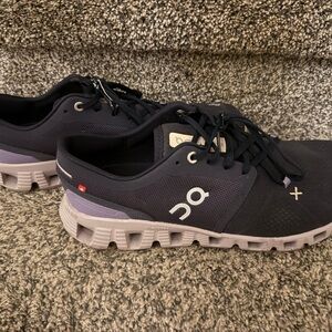 On Cloud X Women's Black and Purple Athletic Shoes